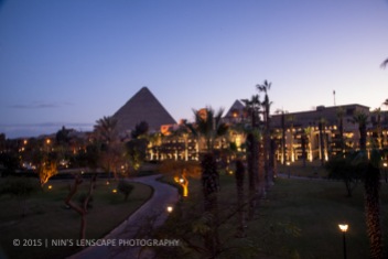 Our hotel with the Pyramids as a background